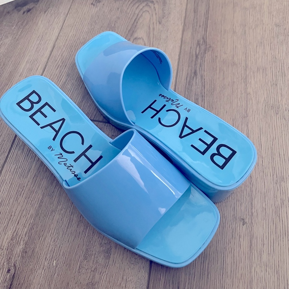 Blue Jelly Kitten Heels